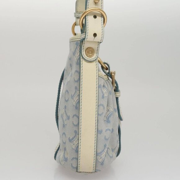 CELINE C Macadam Canvas Shoulder Bag Light Blue - Picture 4 of 15